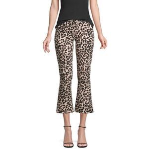 PAIGE Colette Flared Leopard-Print Cropped Jeans